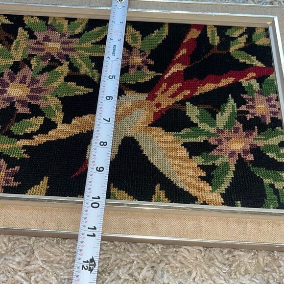 Vintage Cross Stitch Framed Tapestry Birds 11x15 Frame - Picture 6 of 10